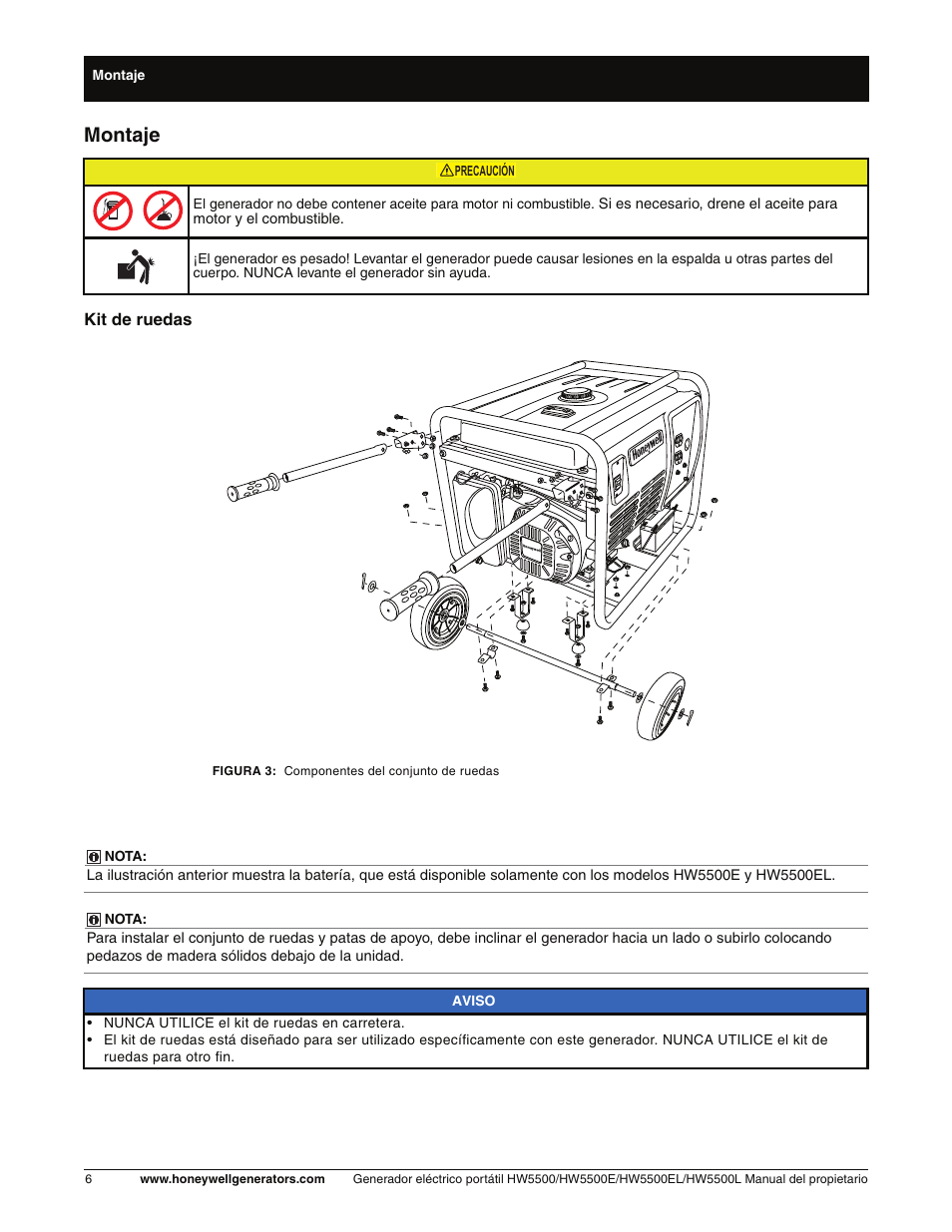 Montaje | Honeywell HW5500L User Manual | Page 58 / 94