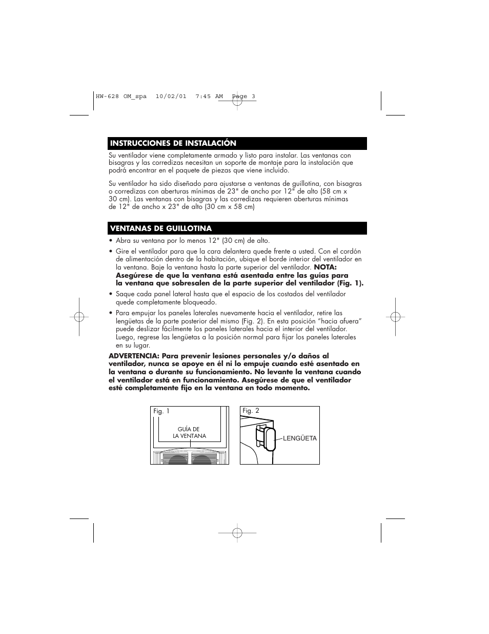 Honeywell HW-628 User Manual | Page 20 / 24