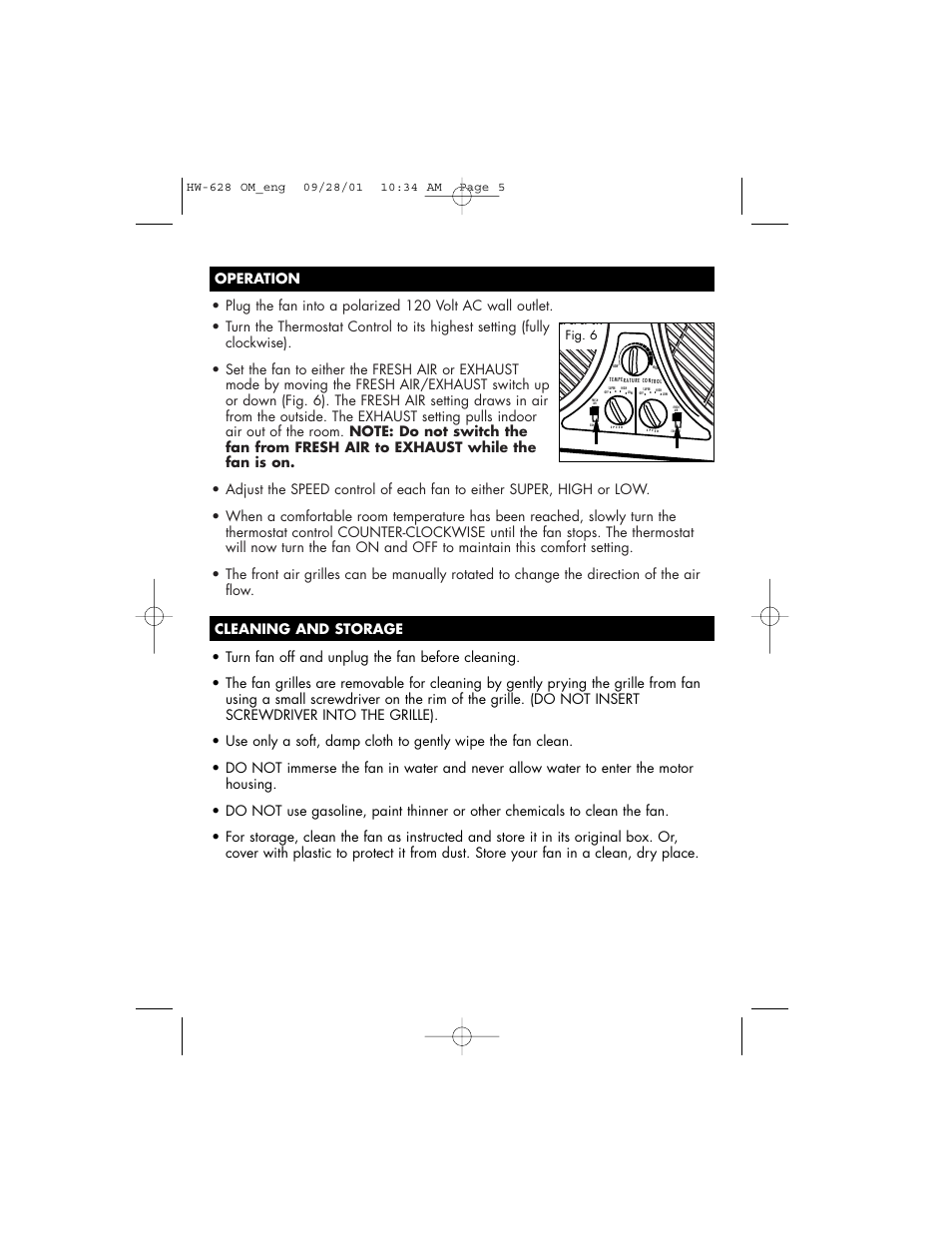 Honeywell HW-628 User Manual | Page 6 / 24