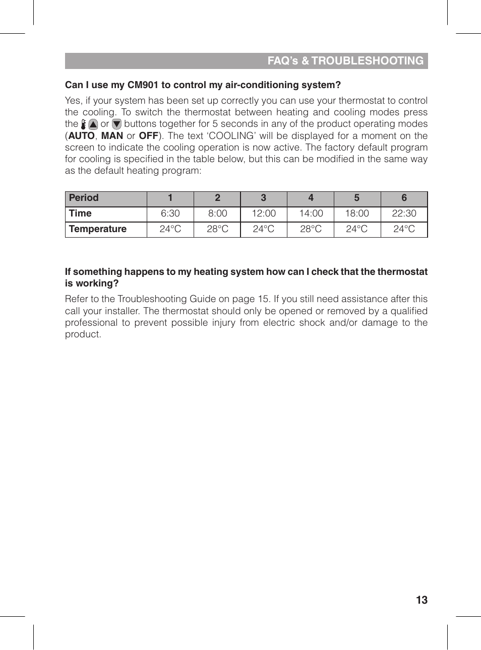 Honeywell CM901 User Manual | Page 13 / 18