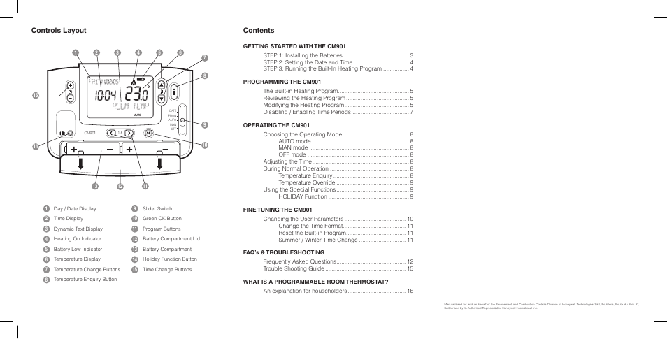 Honeywell CM901 User Manual | Page 2 / 18