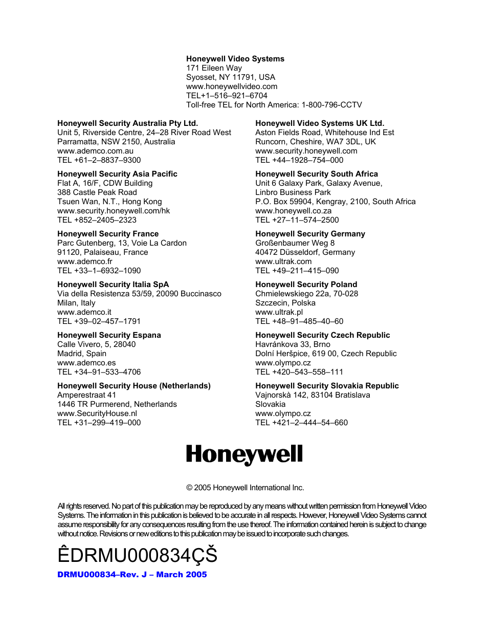 Honeywell FUSION User Manual | Page 168 / 168