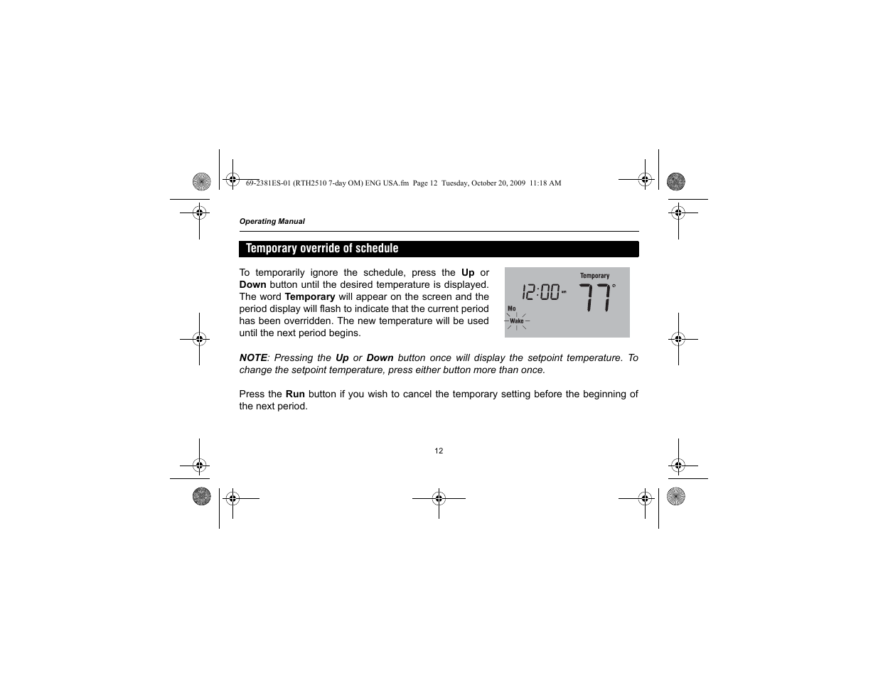 Honeywell RTH2510 User Manual | Page 14 / 44