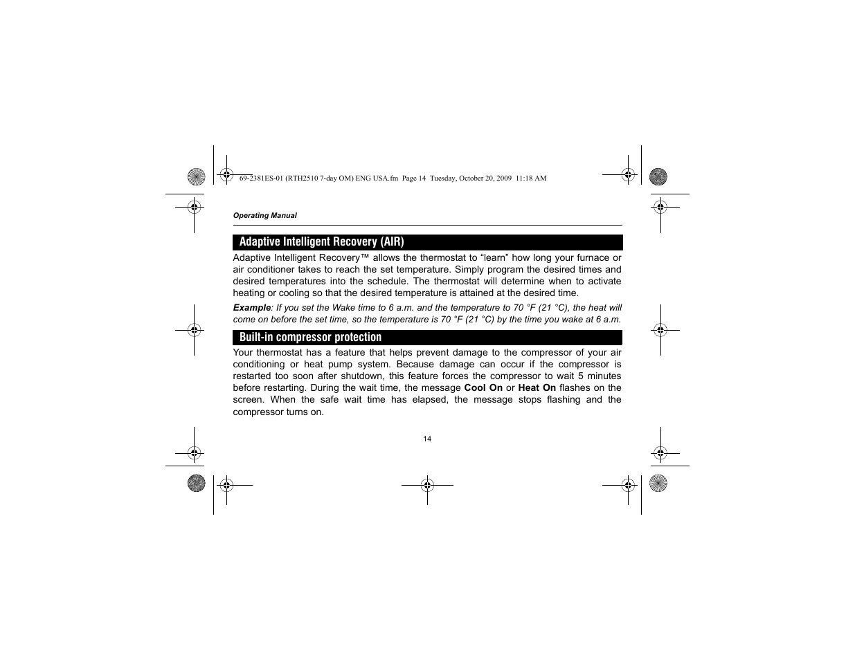 Honeywell RTH2510 User Manual | Page 16 / 44