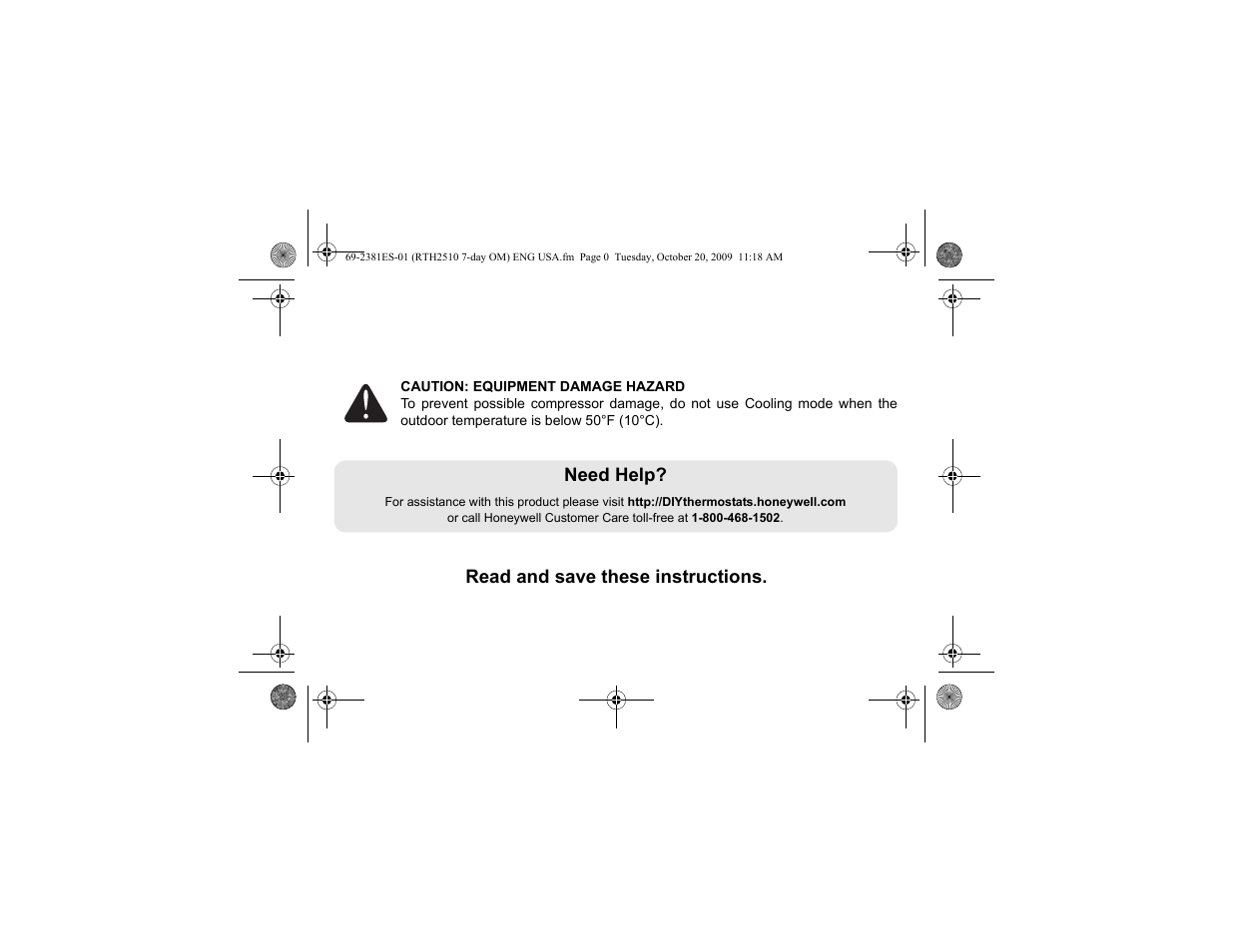 Honeywell RTH2510 User Manual | Page 2 / 44