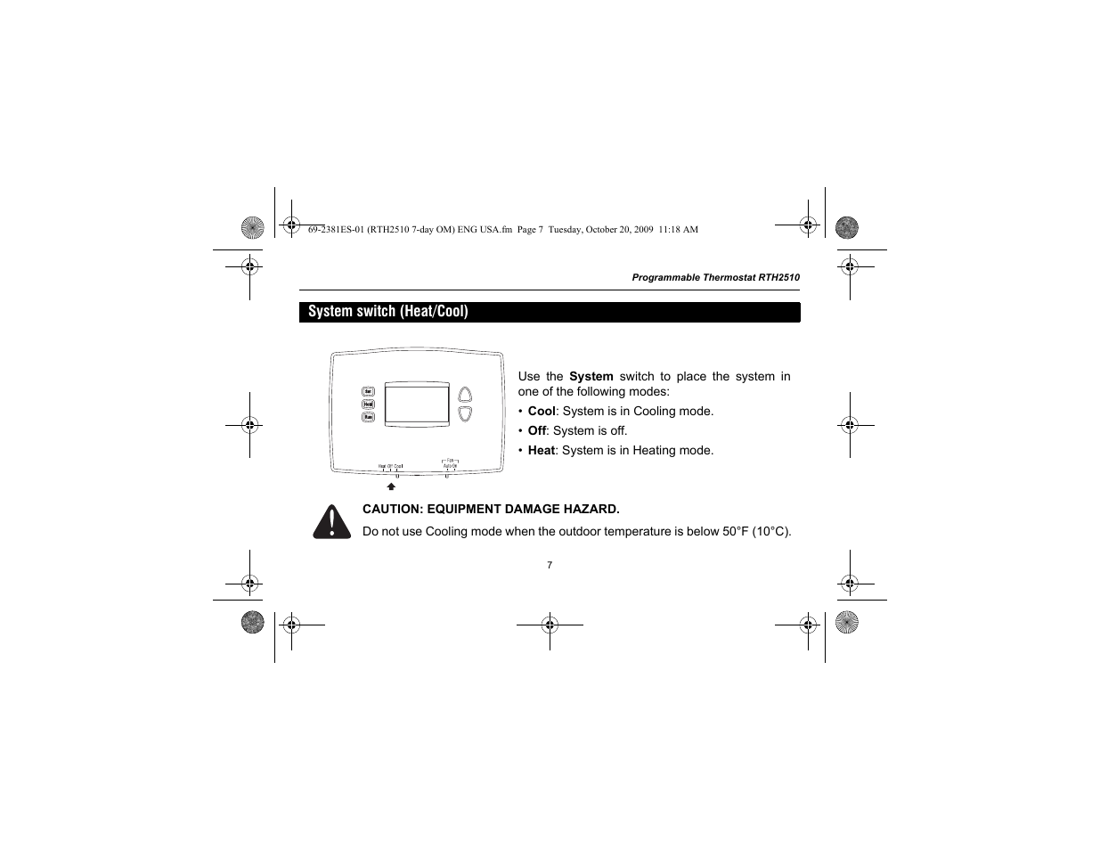 Honeywell RTH2510 User Manual | Page 9 / 44