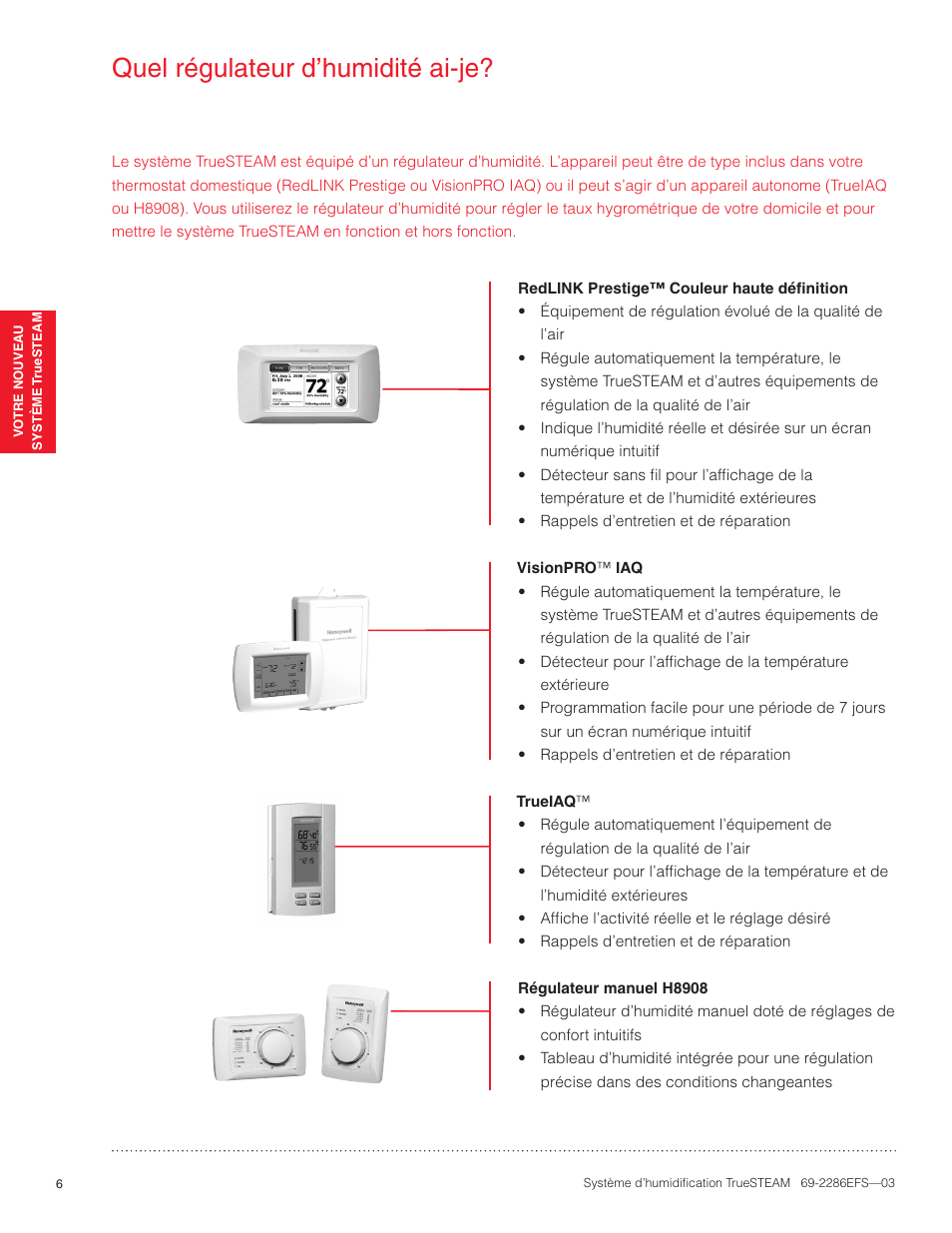 Quel régulateur d’humidité ai-je | Honeywell TRUESTEAM 69-2286EFS-03 User Manual | Page 34 / 80