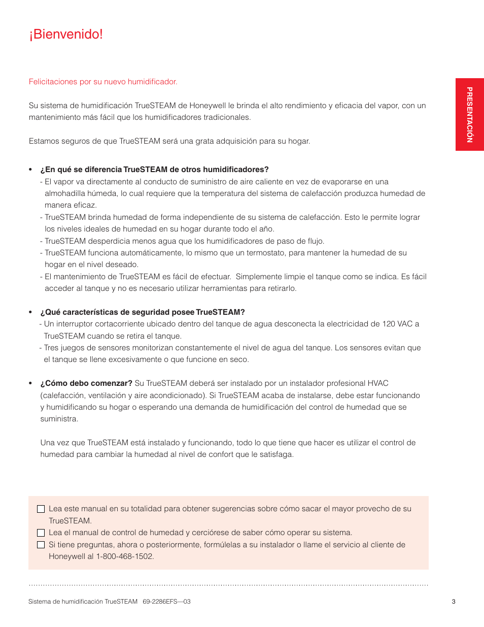 Bienvenido | Honeywell TRUESTEAM 69-2286EFS-03 User Manual | Page 57 / 80
