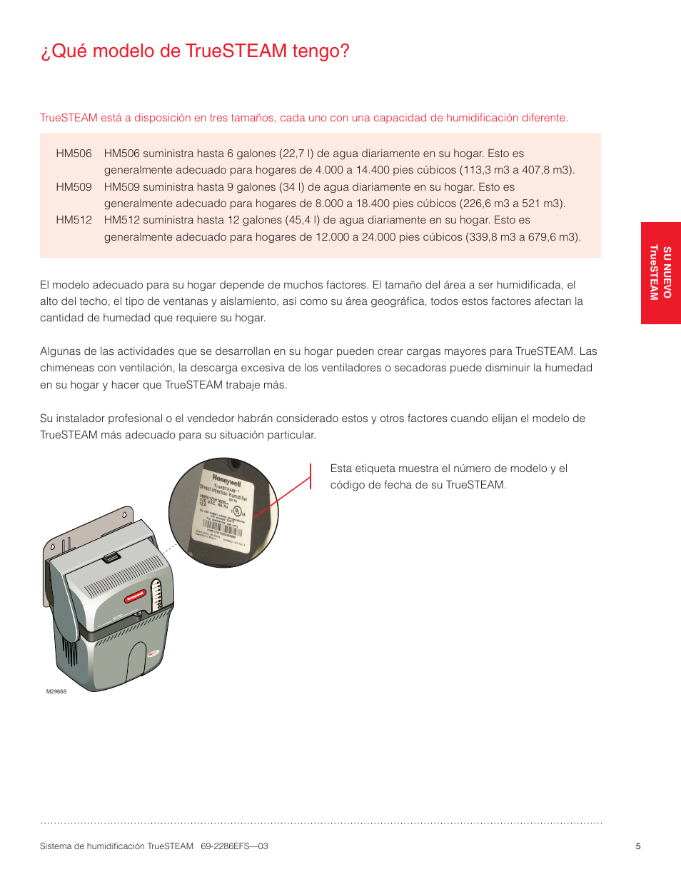 Qué modelo de truesteam tengo | Honeywell TRUESTEAM 69-2286EFS-03 User Manual | Page 59 / 80