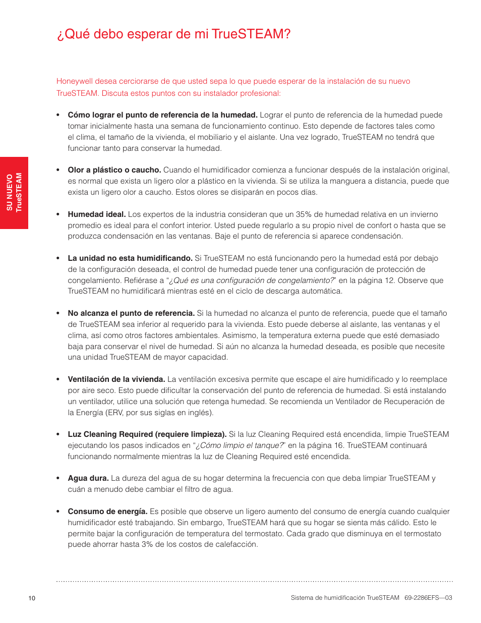 Qué debo esperar de mi truesteam | Honeywell TRUESTEAM 69-2286EFS-03 User Manual | Page 64 / 80