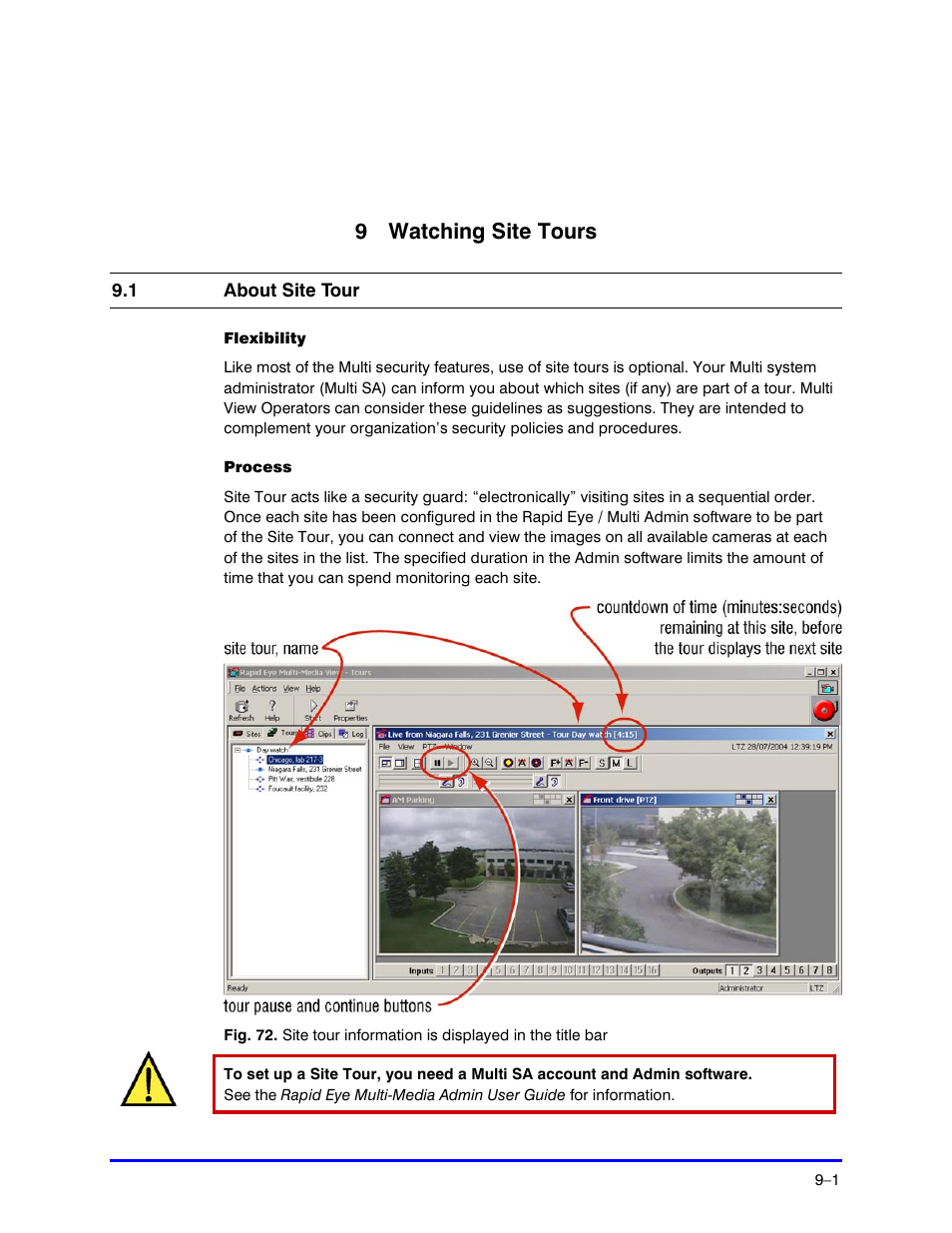 9 watching site tours | Honeywell RAPID EYE K5404V9 User Manual | Page 101 / 144