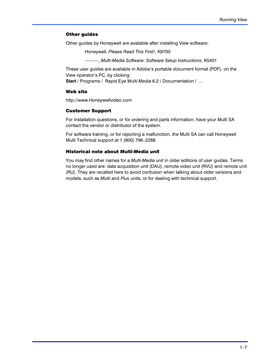 Honeywell RAPID EYE K5404V9 User Manual | Page 15 / 144