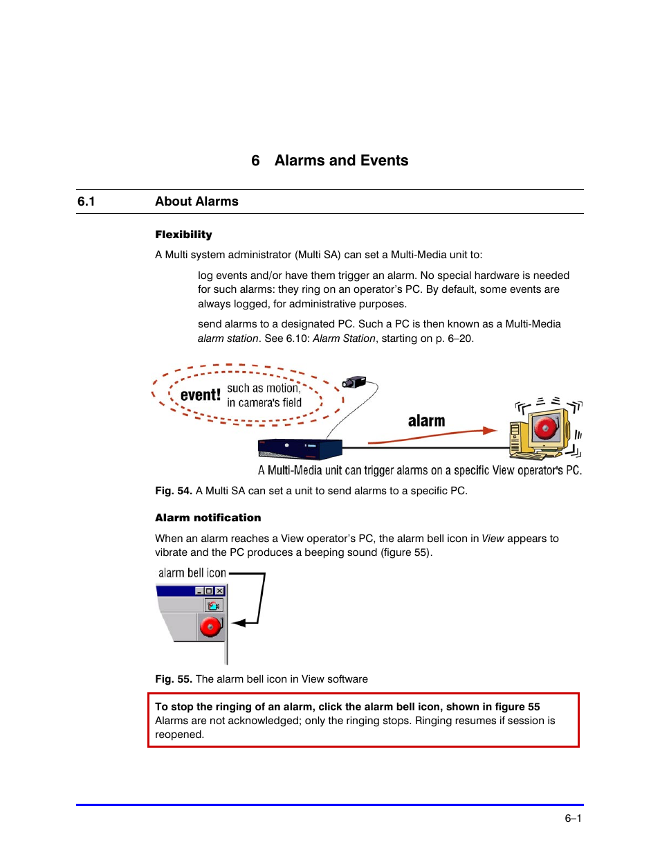 6 alarms and events | Honeywell RAPID EYE K5404V9 User Manual | Page 65 / 144