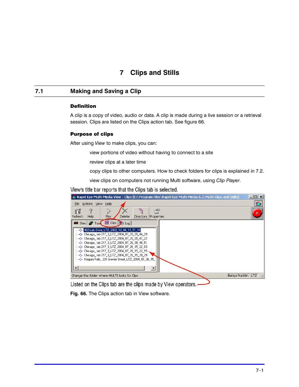 7 clips and stills | Honeywell RAPID EYE K5404V9 User Manual | Page 87 / 144