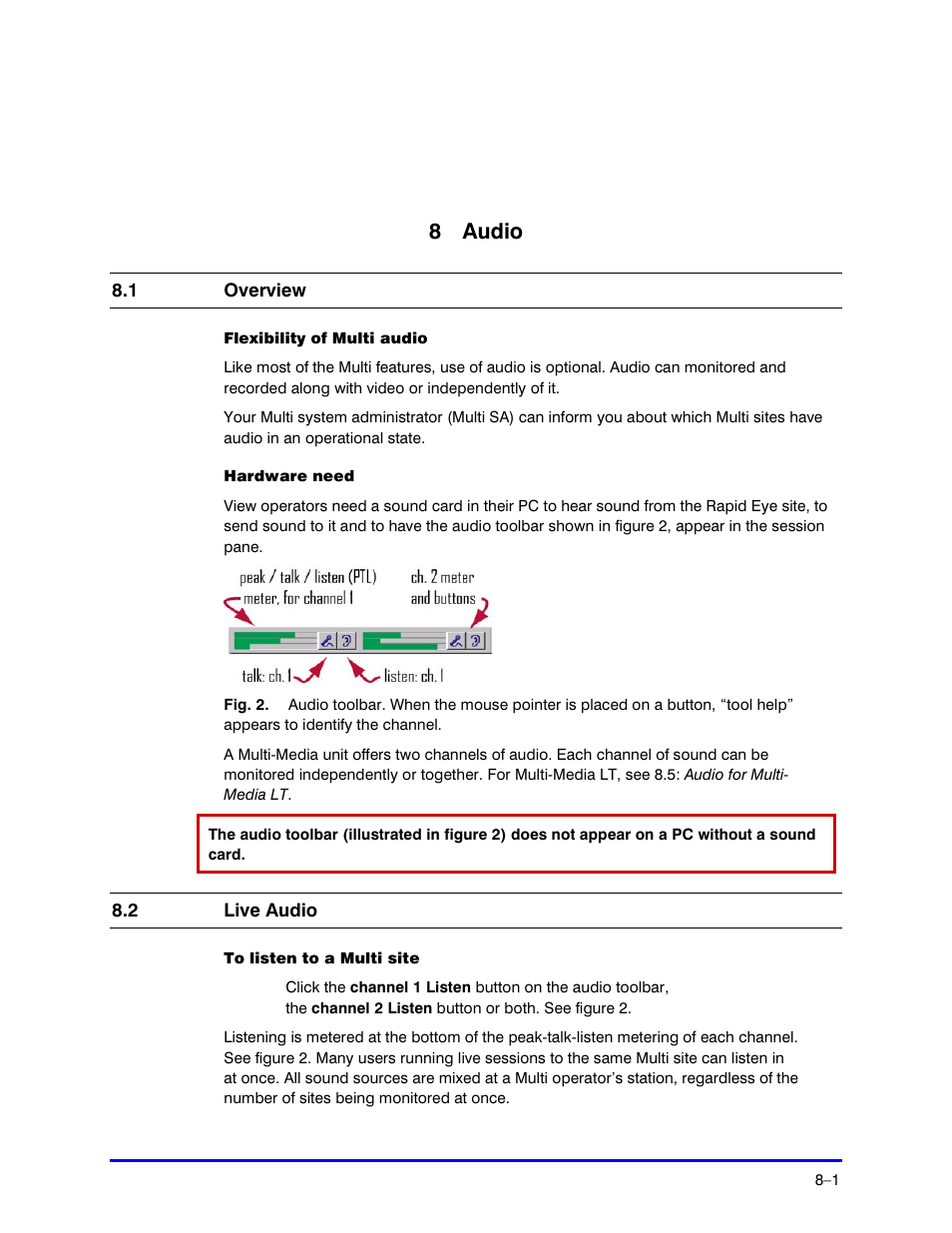 8 audio | Honeywell RAPID EYE K5404V9 User Manual | Page 97 / 144