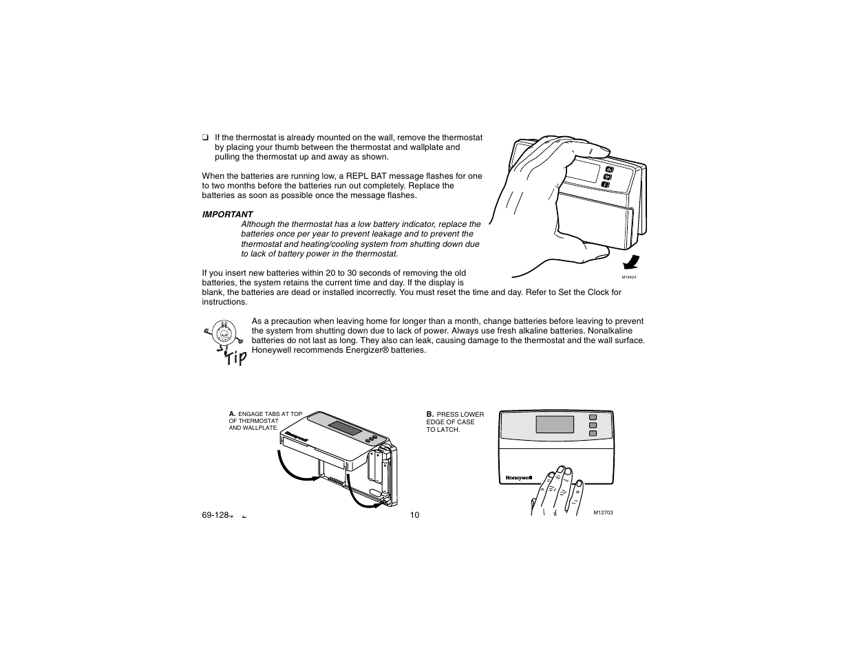 Step 6. mount the thermostat | Honeywell CT3550 User Manual | Page 10 / 24