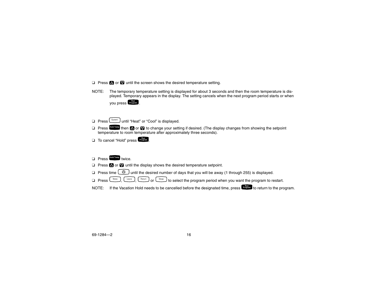 Step 10. operating your thermostat | Honeywell CT3550 User Manual | Page 16 / 24