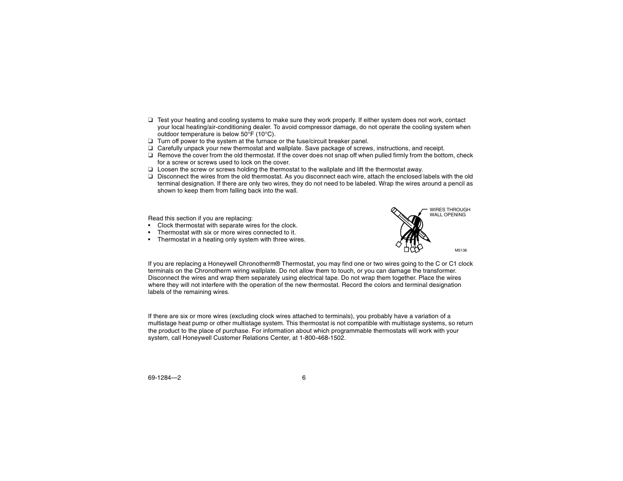 Step 2. remove old thermostat, Special installations | Honeywell CT3550 User Manual | Page 6 / 24