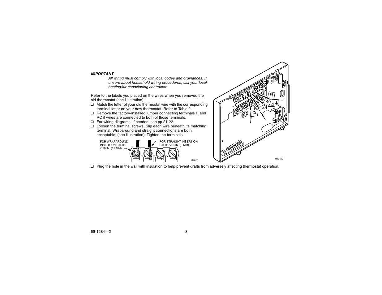 Step 4. wire wallplate terminals | Honeywell CT3550 User Manual | Page 8 / 24