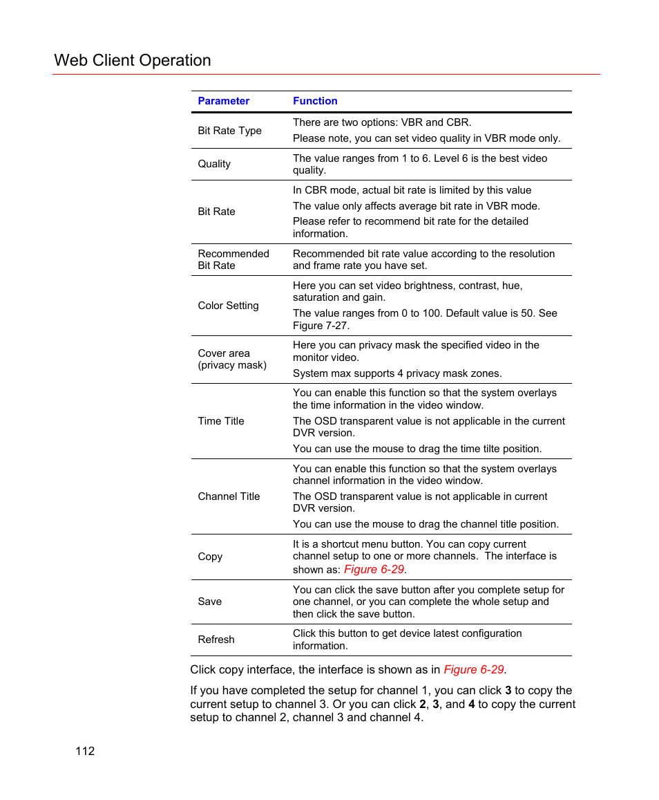 Web client operation | Honeywell HD-16DVR-C User Manual | Page 128 / 169