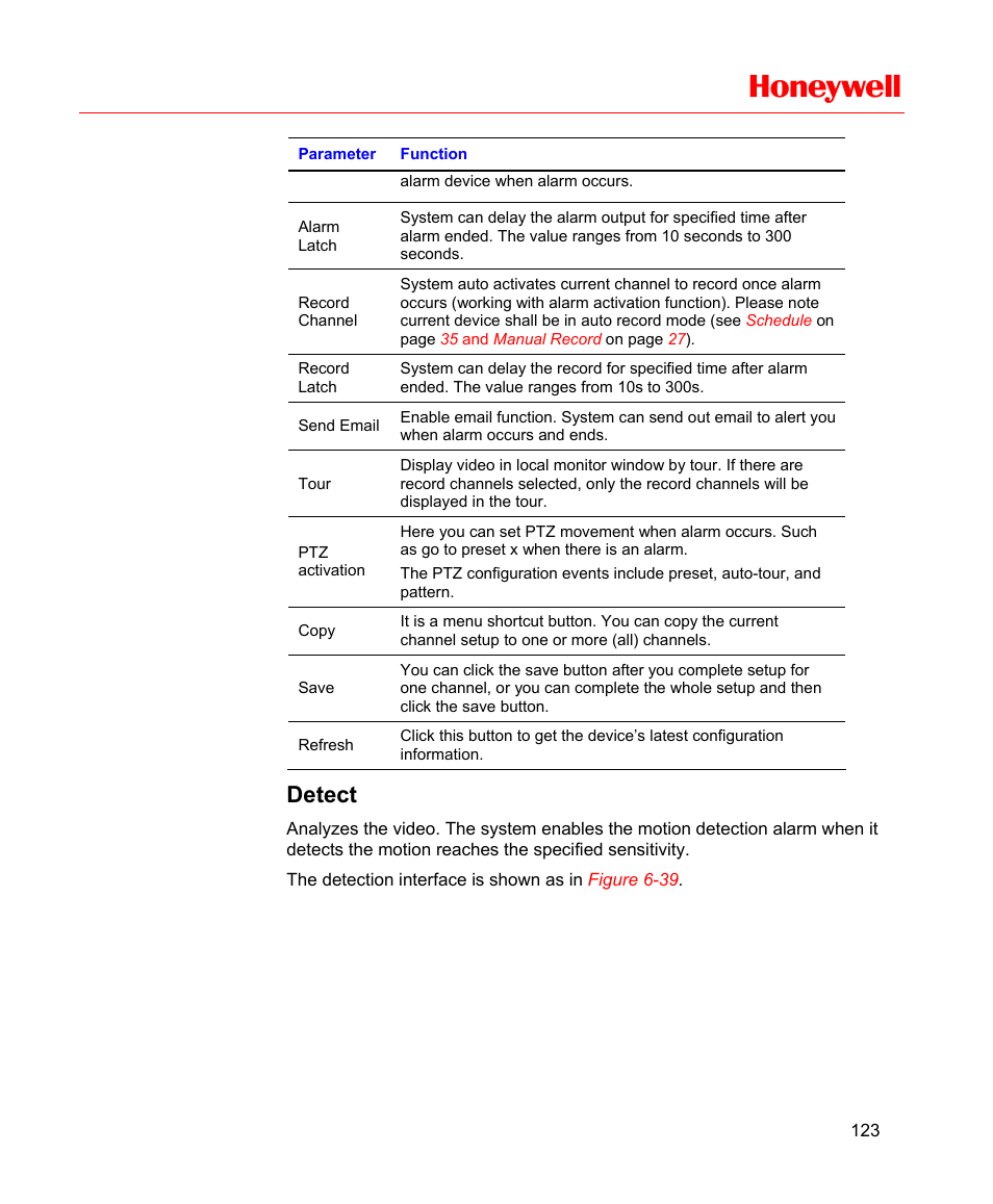 Detect, Honeywell | Honeywell HD-16DVR-C User Manual | Page 139 / 169
