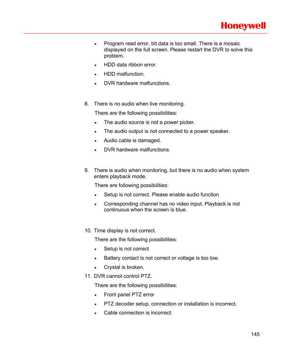 Honeywell | Honeywell HD-16DVR-C User Manual | Page 161 / 169