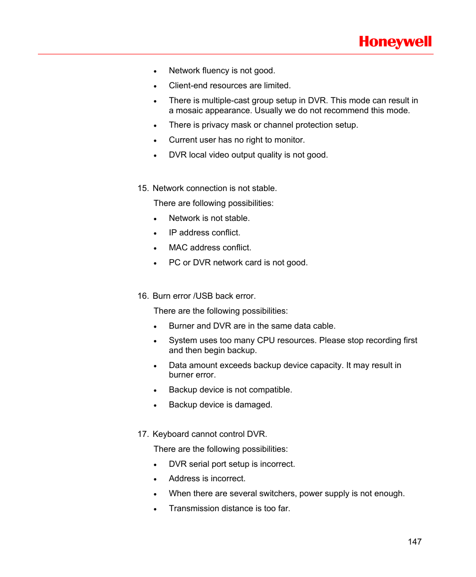 Honeywell | Honeywell HD-16DVR-C User Manual | Page 163 / 169
