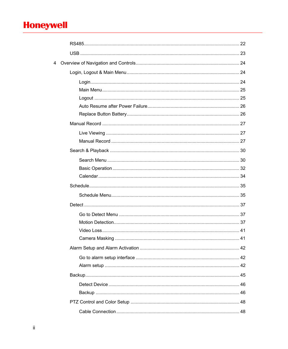 Honeywell | Honeywell HD-16DVR-C User Manual | Page 4 / 169