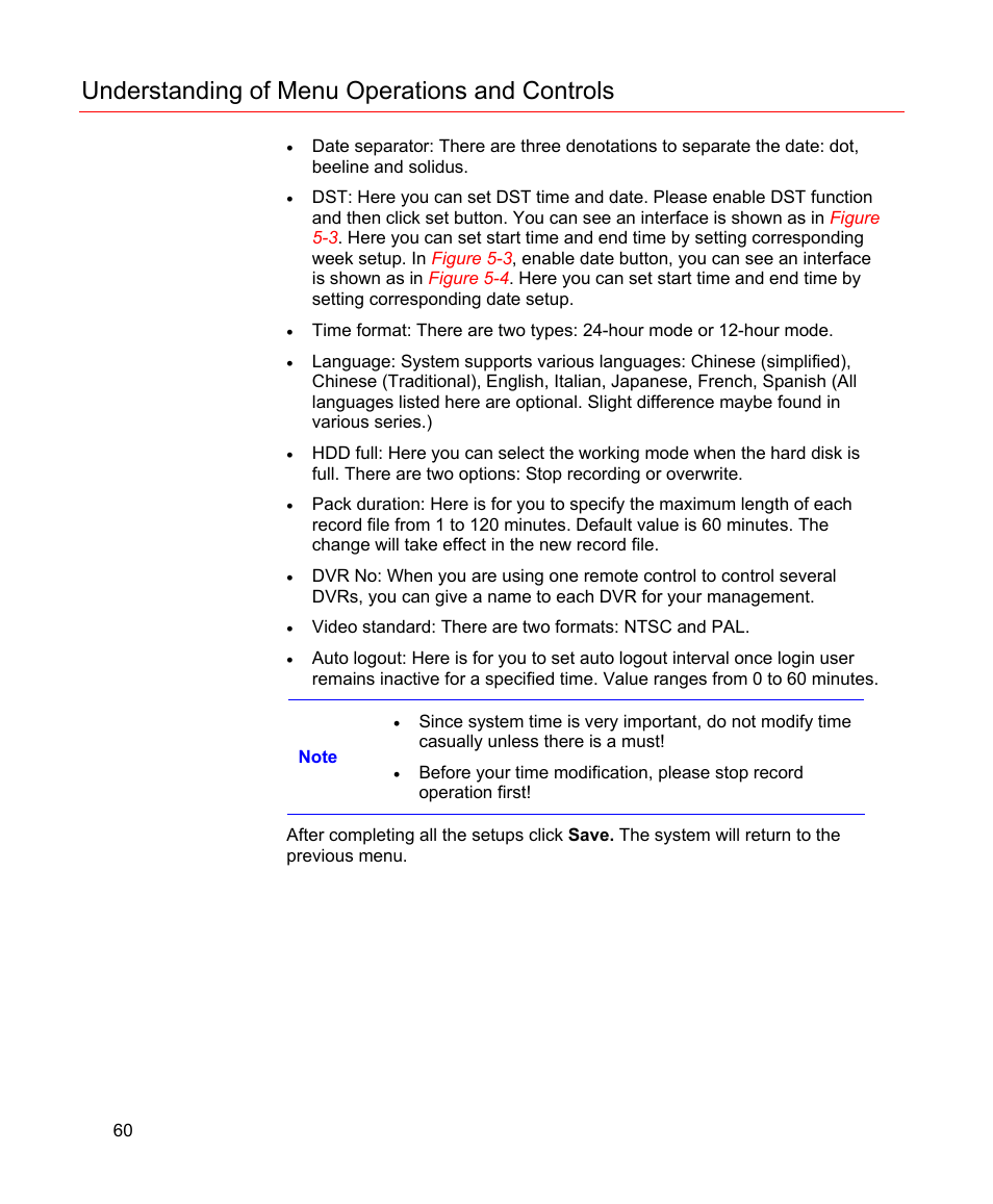 Understanding of menu operations and controls | Honeywell HD-16DVR-C User Manual | Page 76 / 169