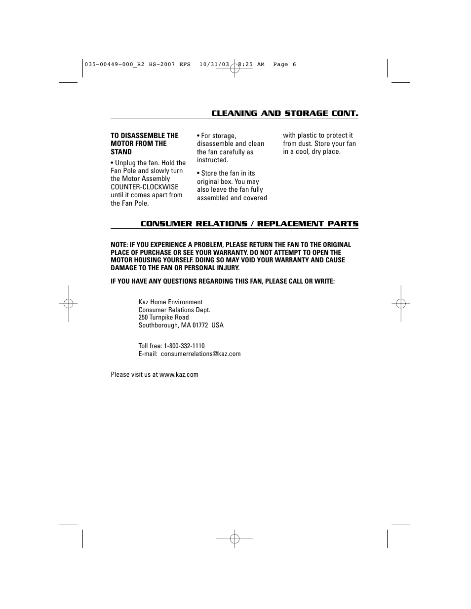 Honeywell HS-2007 Series User Manual | Page 6 / 21