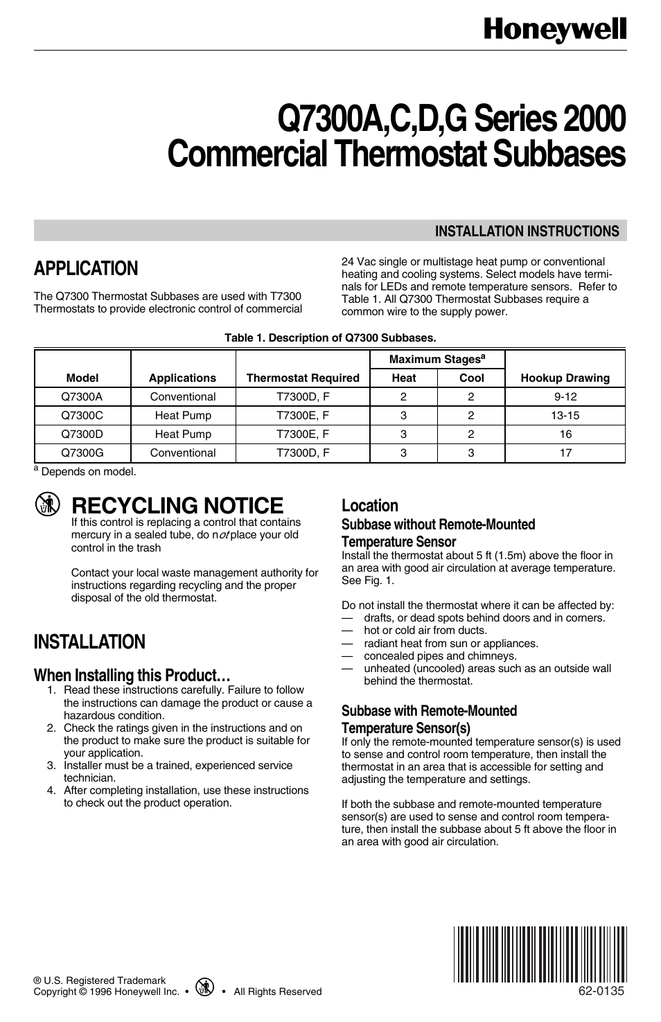 Honeywell 2000 User Manual | 8 pages