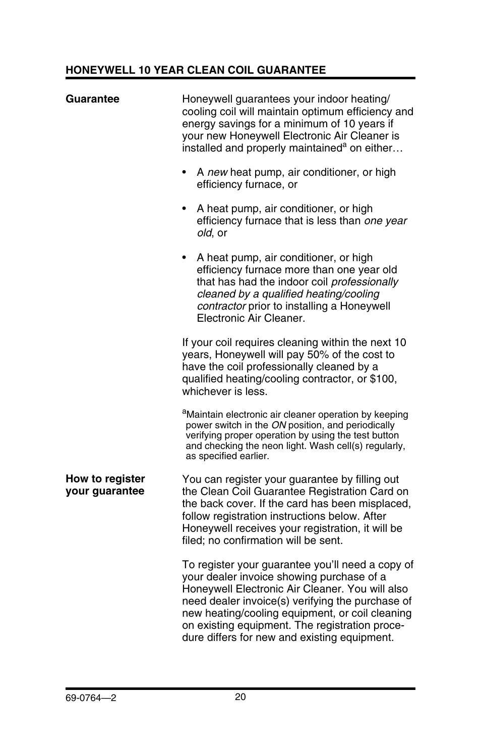 Honeywell F58F User Manual | Page 22 / 28