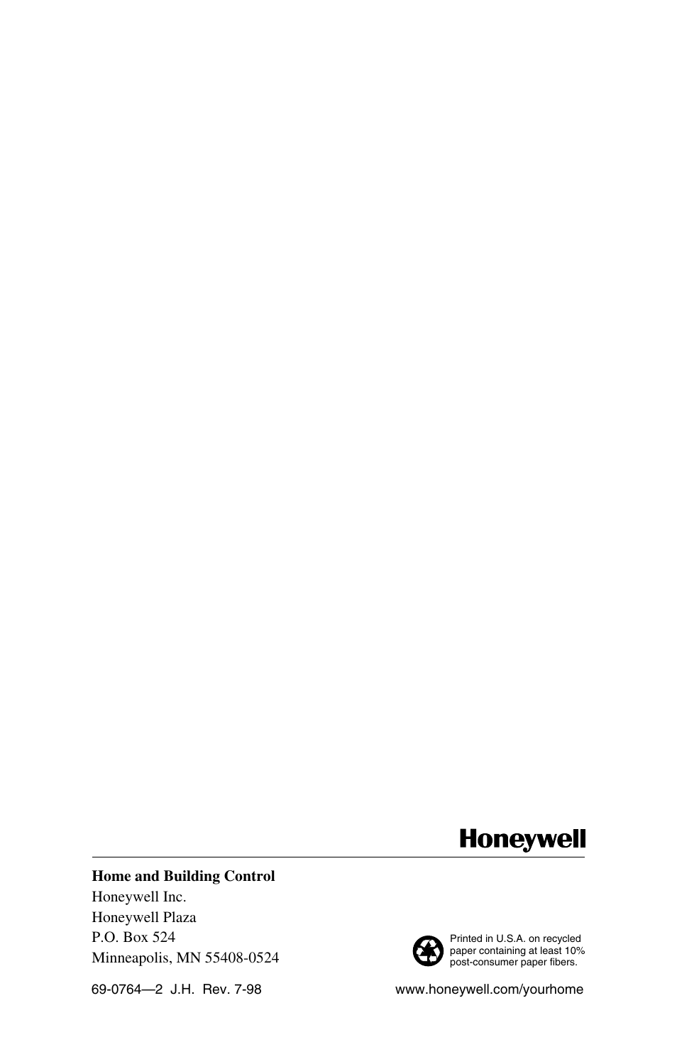 Honeywell F58F User Manual | Page 28 / 28