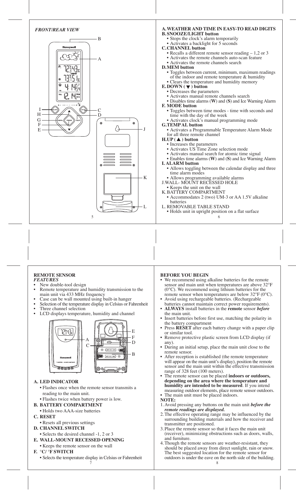 Honeywell TE532ELW User Manual | Page 2 / 6