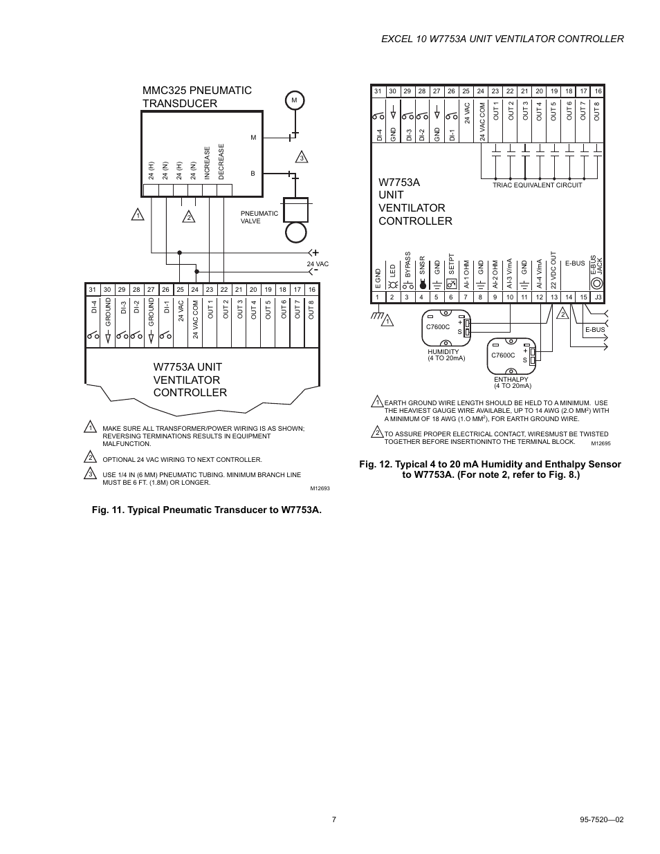W7753a unit ventilator controller | Honeywell EXCEL 10 W7753A User Manual | Page 7 / 12