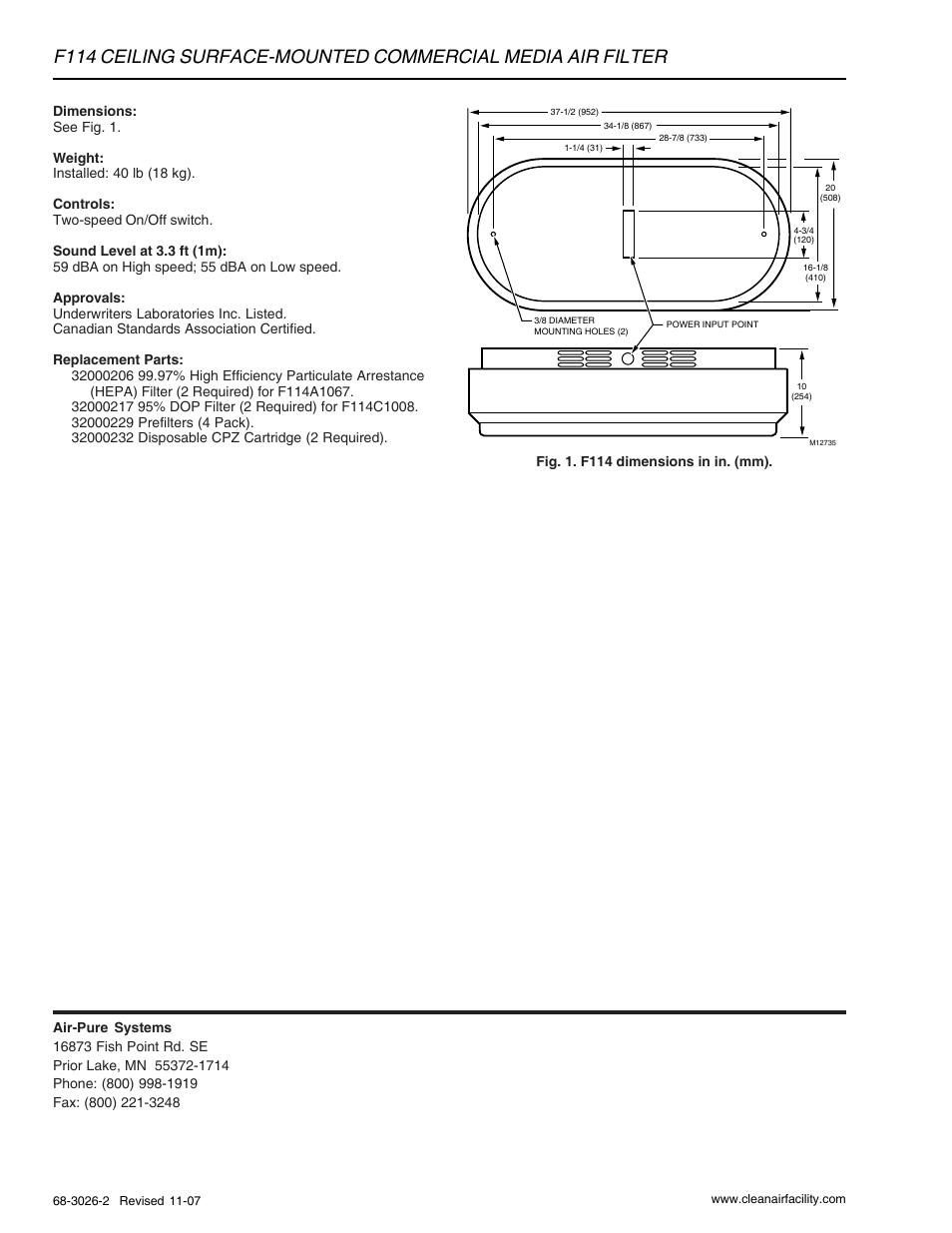 Honeywell F114 User Manual | Page 2 / 2