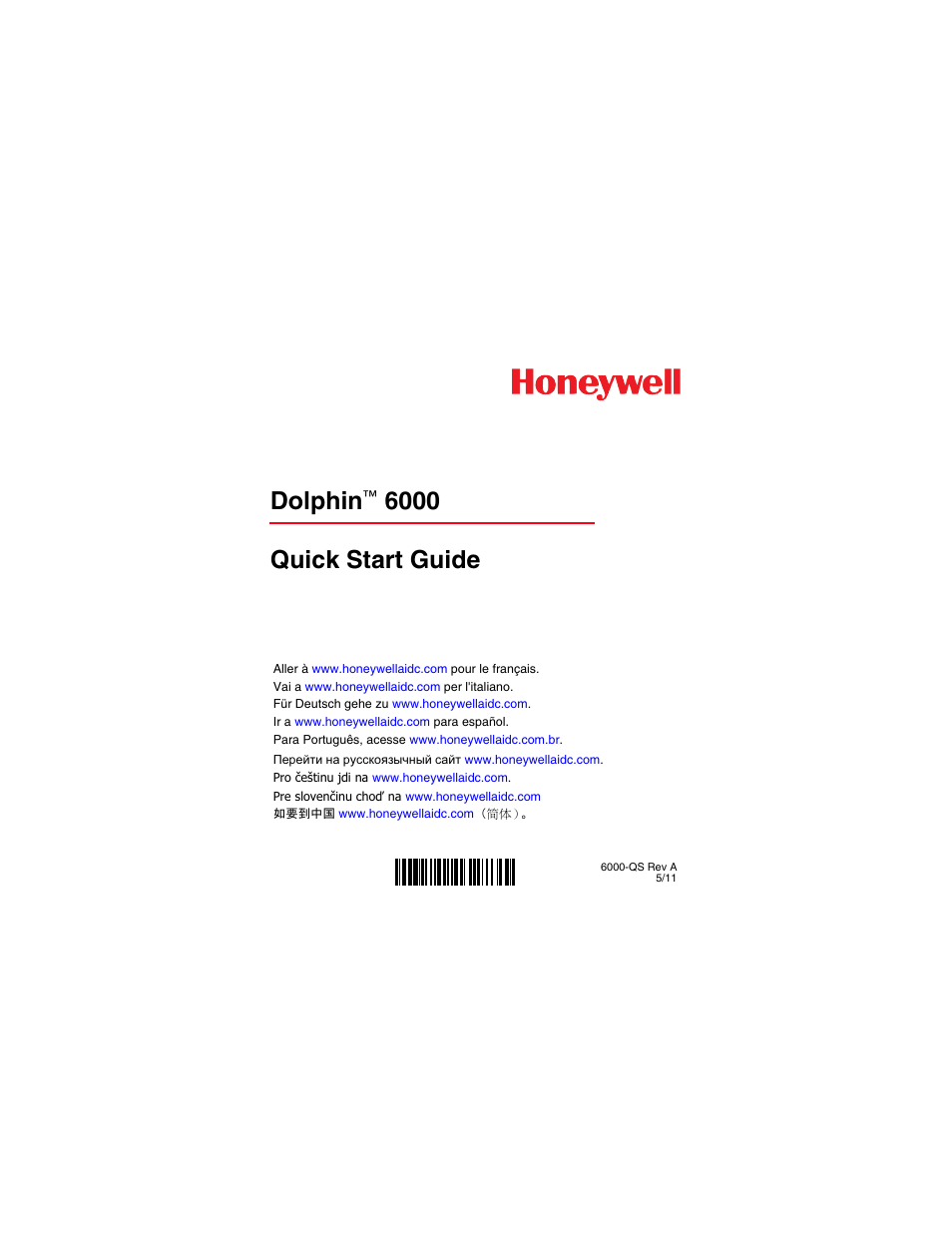 Honeywell DOLPHIN 6000-QS User Manual | 17 pages