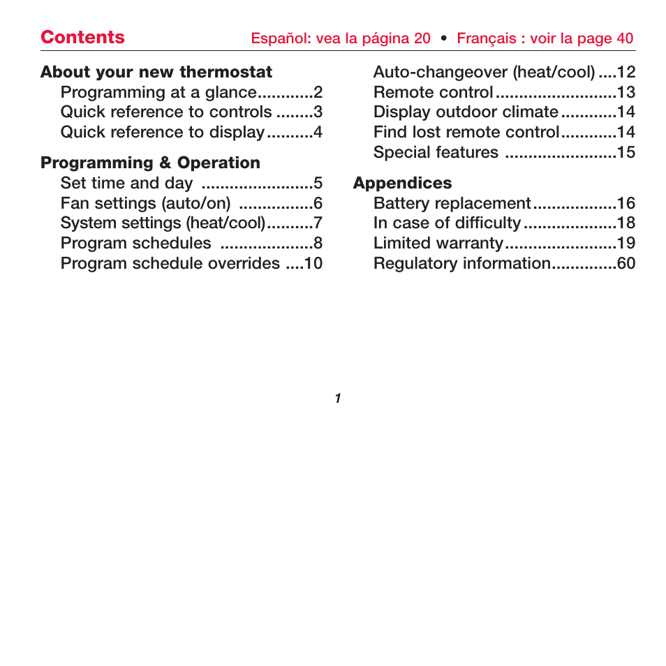 Honeywell FOCUSPRO TH6320R User Manual | Page 3 / 64