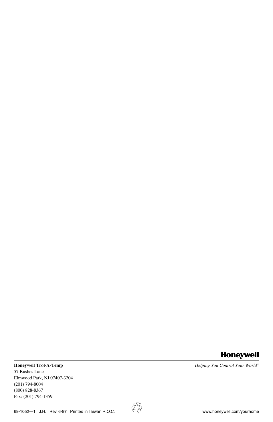 T8511g deluxe heat pump zone thermostat | Honeywell DELUXEHEATPUMP T8511G User Manual | Page 12 / 12