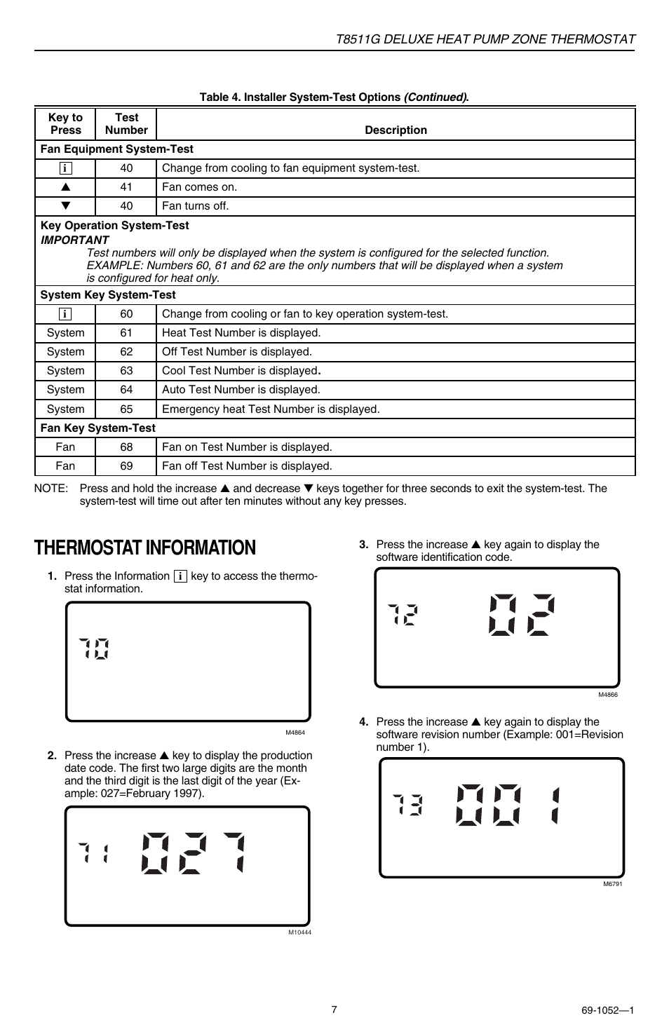 Thermostat information | Honeywell DELUXEHEATPUMP T8511G User Manual | Page 7 / 12
