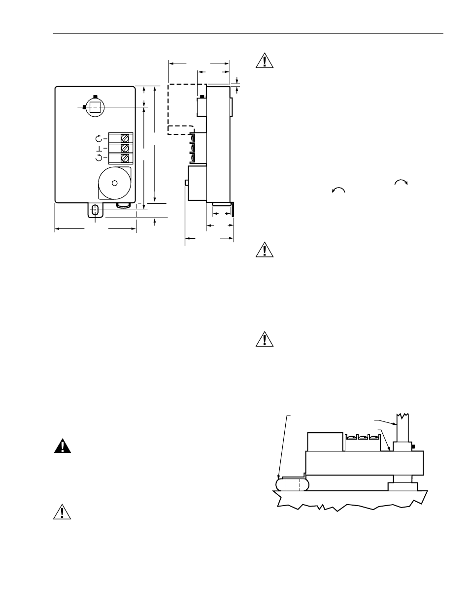 Installation, When installing this product, Location | Mounting, Warning, Caution | Honeywell ML6131 User Manual | Page 3 / 8