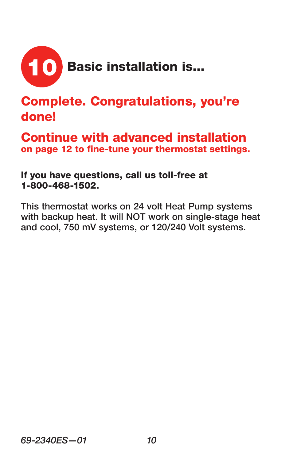 Basic installation is | Honeywell RTH 3100C User Manual | Page 12 / 48