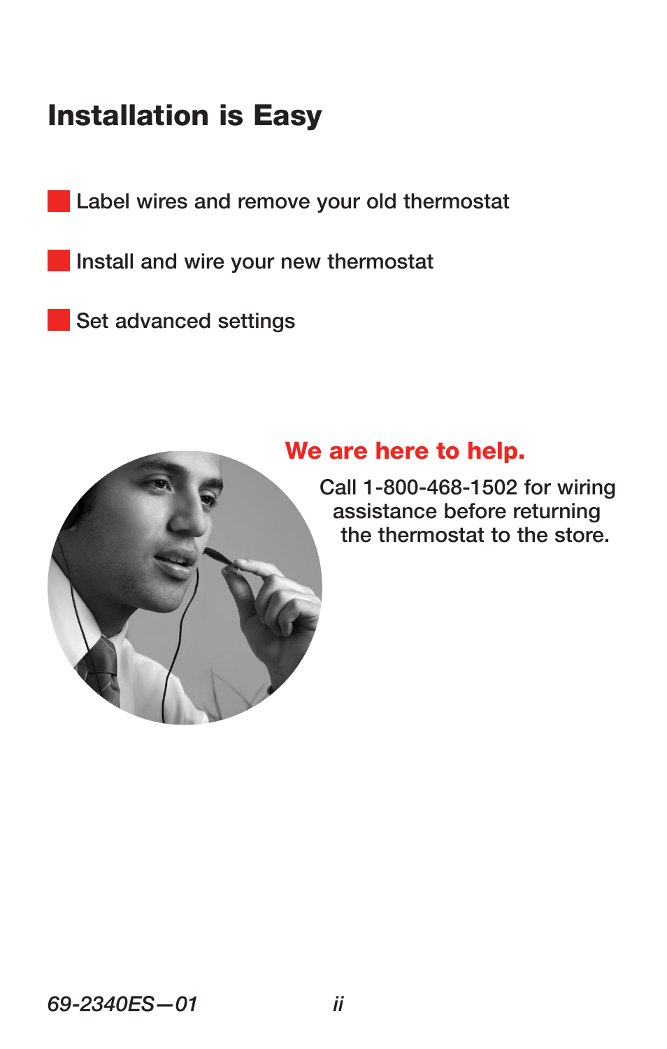 Installation is easy | Honeywell RTH 3100C User Manual | Page 2 / 48