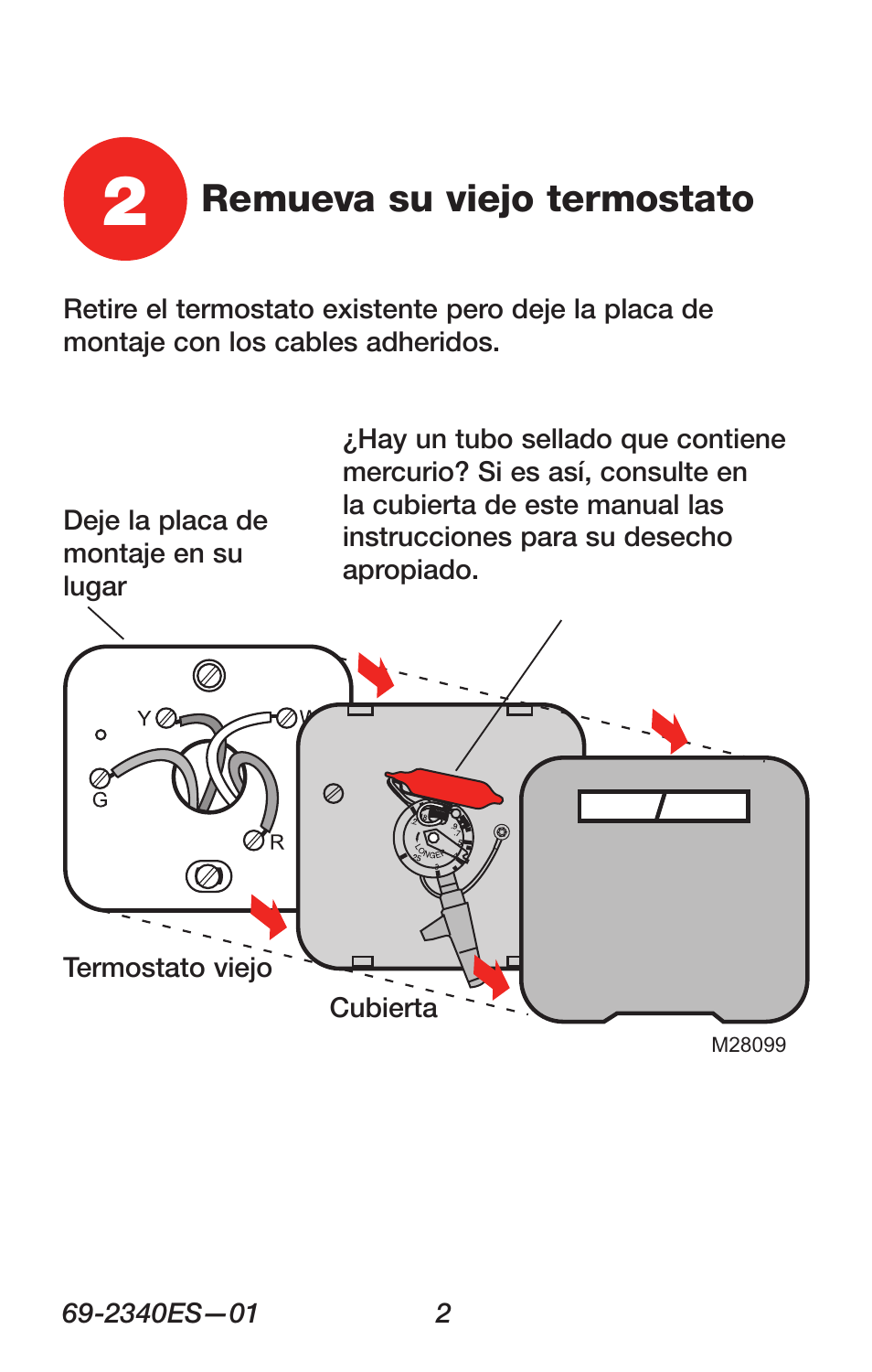 Remueva su viejo termostato | Honeywell RTH 3100C User Manual | Page 28 / 48