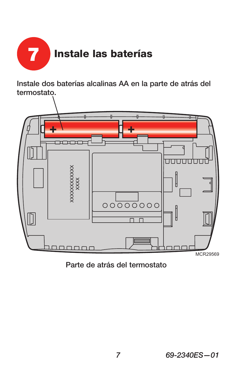Instale las baterías | Honeywell RTH 3100C User Manual | Page 33 / 48