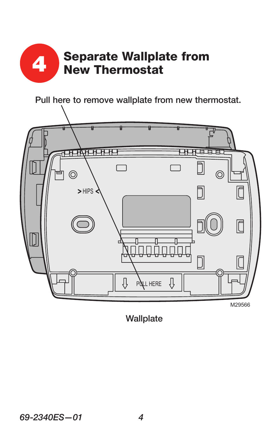 Separate wallplate from new thermostat | Honeywell RTH 3100C User Manual | Page 6 / 48