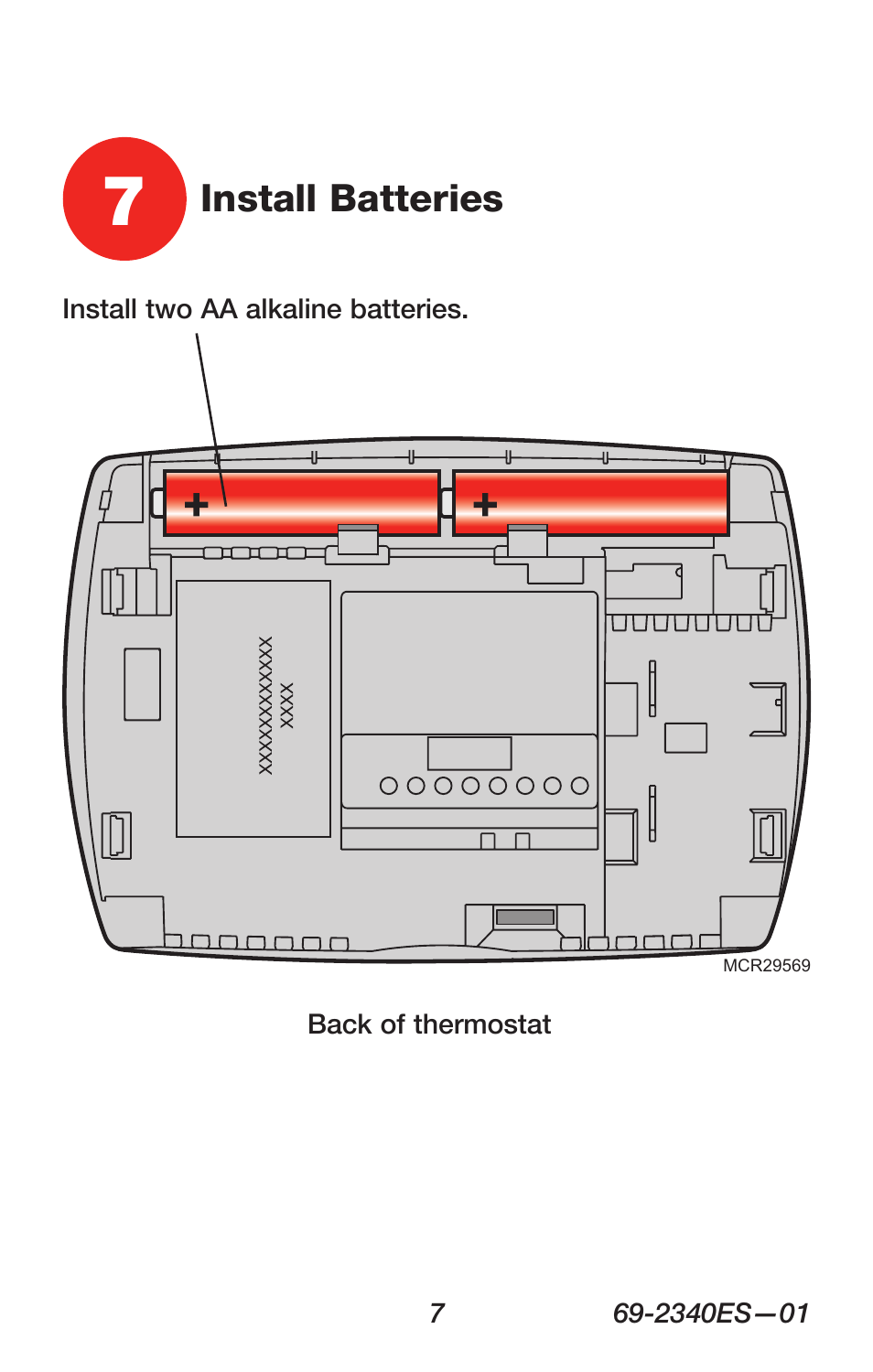 Install batteries | Honeywell RTH 3100C User Manual | Page 9 / 48