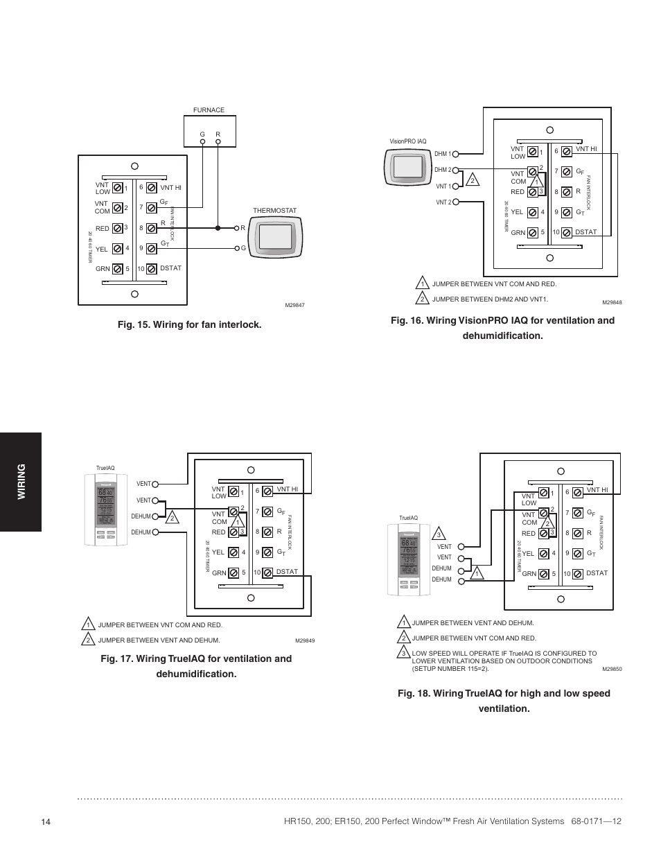 Wiring | Honeywell PERFECT WINDOW HR200 User Manual | Page 16 / 28