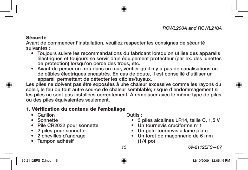 Honeywell RCWL210A User Manual | Page 17 / 44