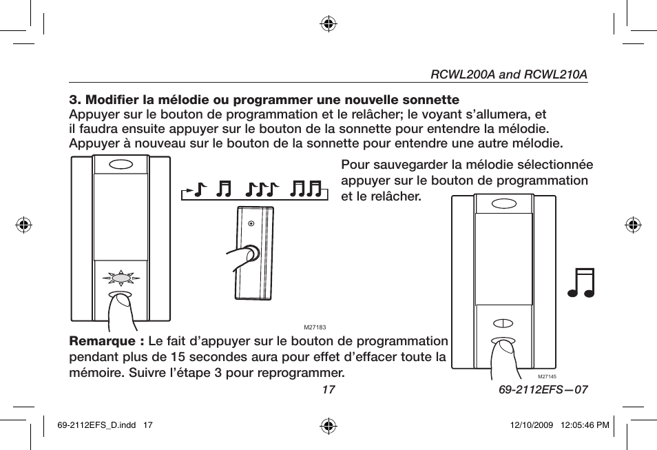 Honeywell RCWL210A User Manual | Page 19 / 44